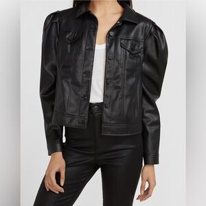 Truth by Republic Black Faux Leather Jacket
